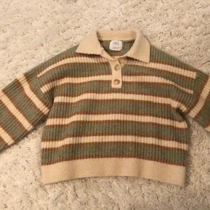 Comfy striped sweater from Zara with collared